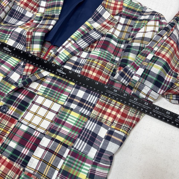 Nautica Mens Madras Patchwork  Brielle Blazer Jacket Size 44L Cotton Preppy - Picture 9 of 13